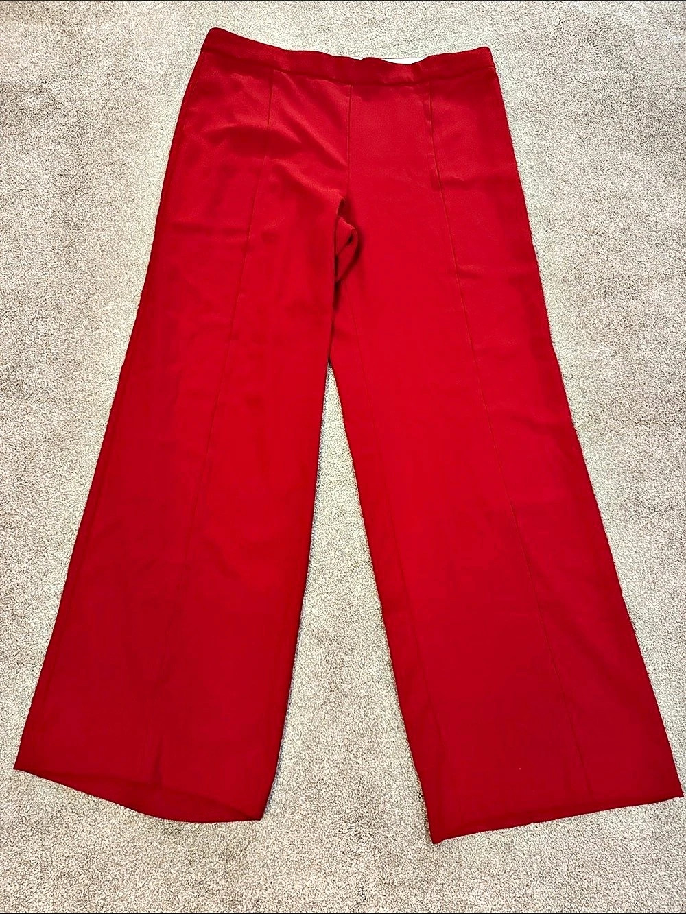 Mango Red Wide Leg Trousers